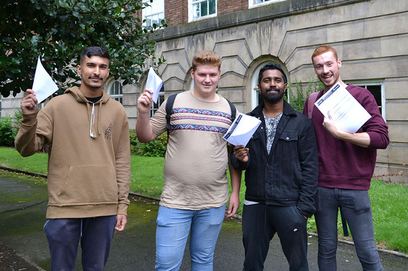 Shrewsbury Students getting A Level results