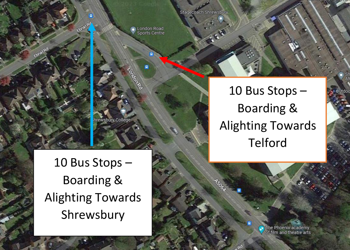 10 Bus Stop locations