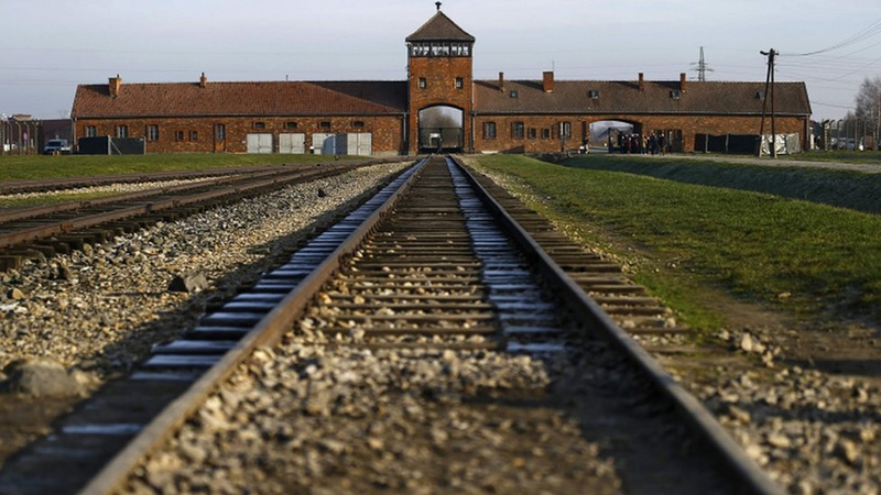 Train track to Auschwitz