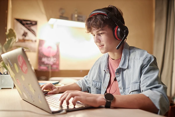 Student on laptop