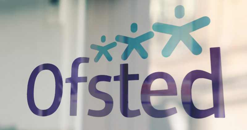 Ofsted logo on building window