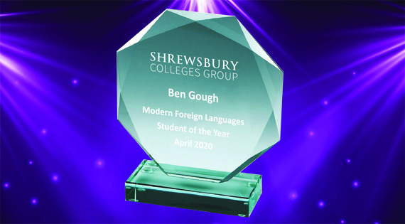 SCG Awards trophy for Ben Gough