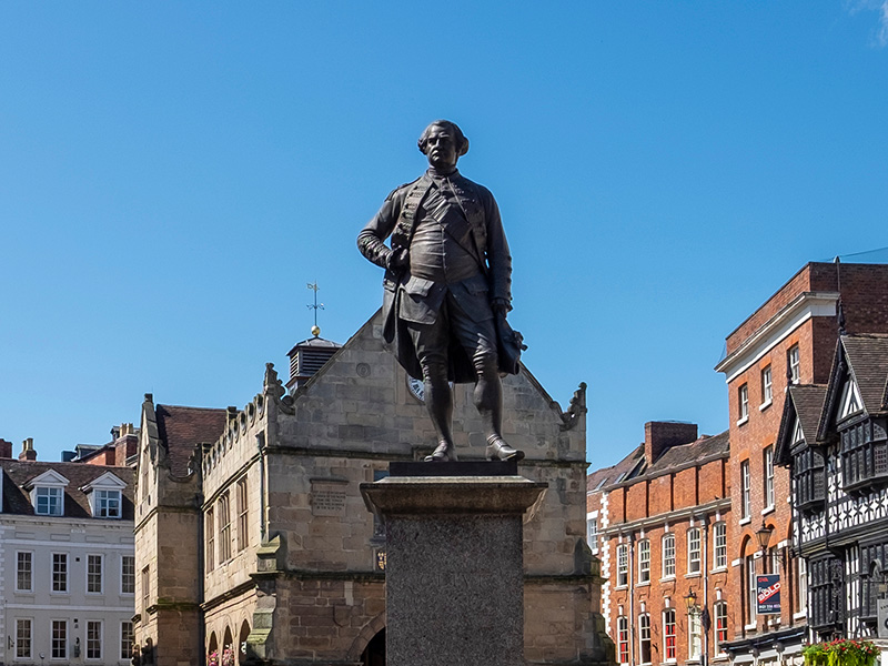 Robert Clive statue in Shrewsbury