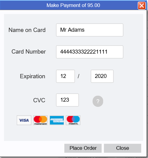 REMS Pay card details screen