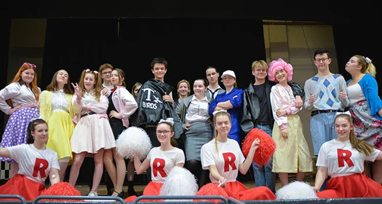 Students dressed as members of the cast from Grease