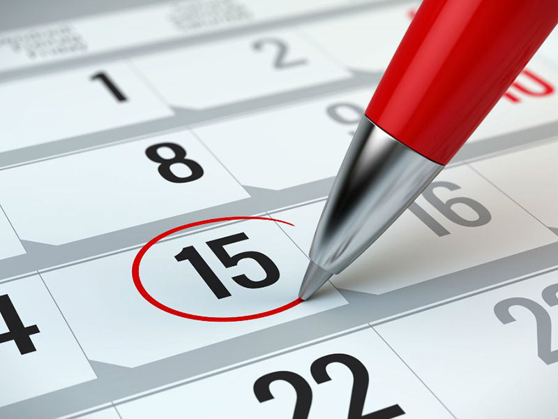 image of a calendar with a date circled