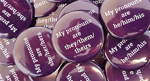 image of lots of pronoun badges