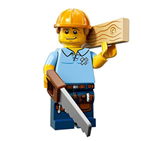 Lego figure of a carpenter