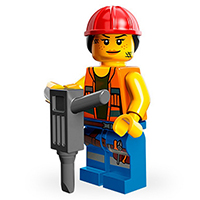 Lego figure of a construction worker