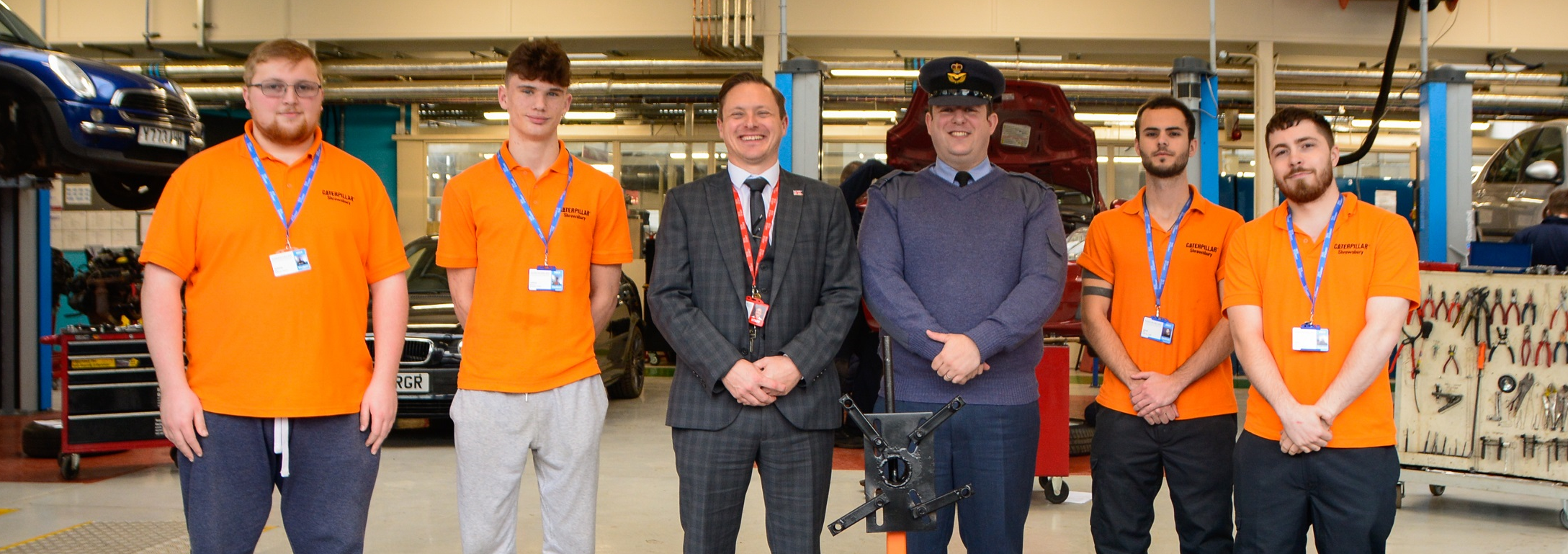Caterpillar Shropshire Engineering Apprentices help Aviation Cadets