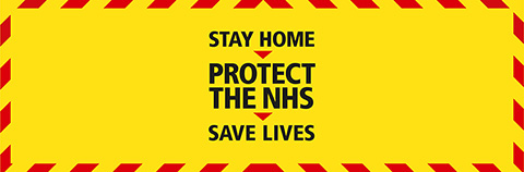 Government stay home protect the NHS banner